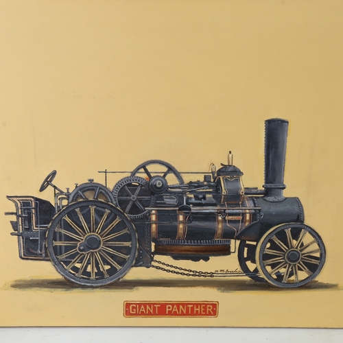 2485 - Tony Tricker, pair of oils on canvas, traction engines, 