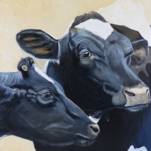 2486 - Clive Fredriksson, cows, oil on board, 33