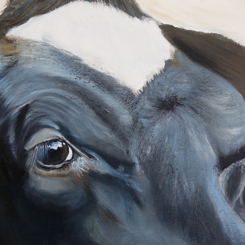 2486 - Clive Fredriksson, cows, oil on board, 33