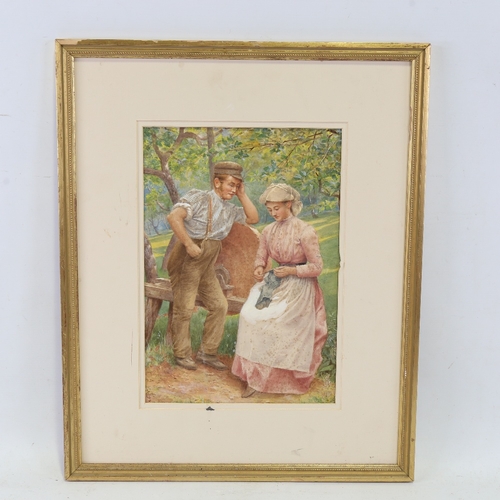 2496 - ***WITHDRAWN*** Charles Lidderdale (1831 - 1895), country folk in conversation, watercolour on paper... 