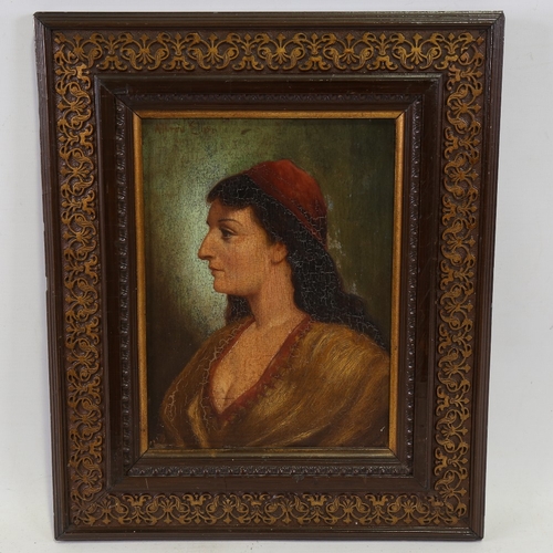 2501 - Alfred Ellis, Classical portrait of a woman, signed and dated 1891, 9.5