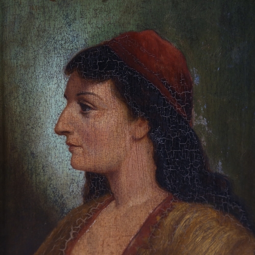 2501 - Alfred Ellis, Classical portrait of a woman, signed and dated 1891, 9.5