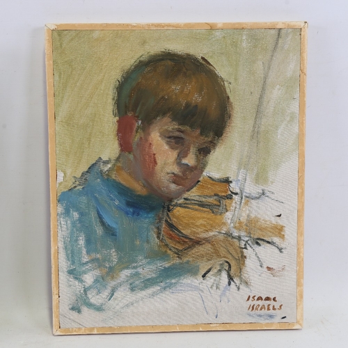 2507 - Follower of Isaac Israels, oil on canvas, portrait of a boy playing a violin, bears signature, 15