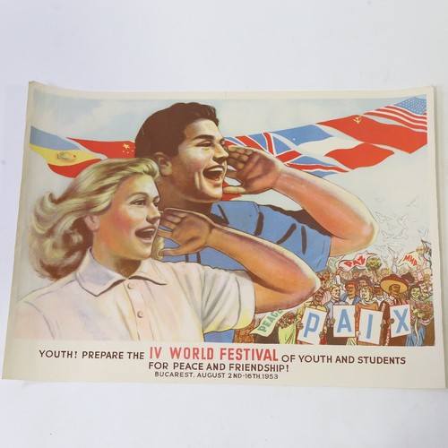 2171 - An original poster for the 1953 IV Youth & Students World Festival, 58cm x 41cm