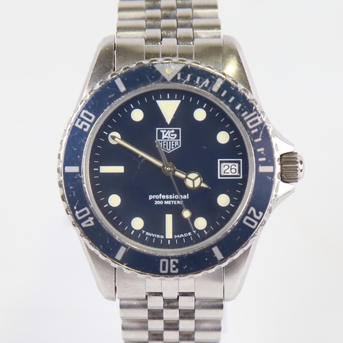 1008 - TAG HEUER - a stainless steel Professional 1000 Diver 200M quartz wristwatch, ref. 980.613B, blue di... 