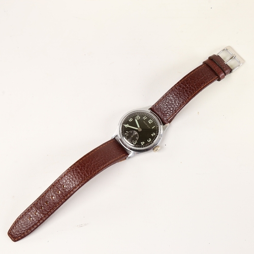 1016 - PROTEX - a Second World War Period stainless steel German Army mechanical wristwatch, ref. 497, blac... 