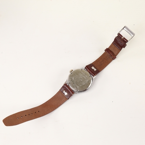 1016 - PROTEX - a Second World War Period stainless steel German Army mechanical wristwatch, ref. 497, blac... 