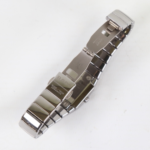 1017 - RADO - a lady's ceramic DiaStar quartz wristwatch, ref. 318.0722.3, silvered dial with blued steel c... 