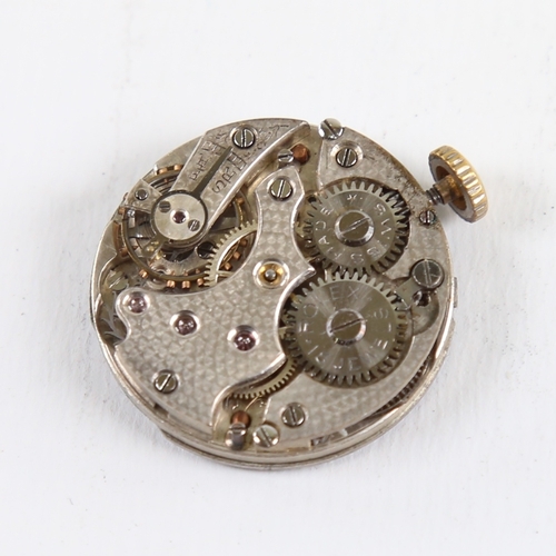 1030 - ROLEX - a Vintage wristwatch movement, white enamel dial with hand painted Roman numeral hour marker... 