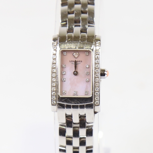 1032 - LONGINES - a lady's stainless steel Dolce Vita quartz wristwatch, ref. L5.158.0, circa 2015, pink mo... 