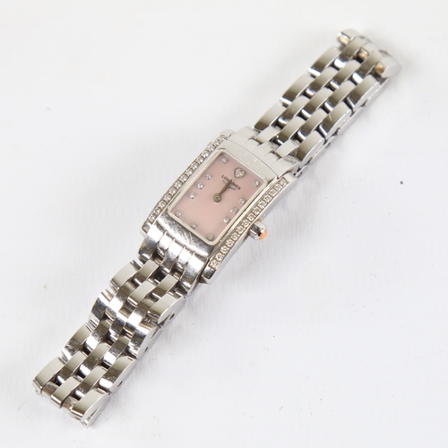 1032 - LONGINES - a lady's stainless steel Dolce Vita quartz wristwatch, ref. L5.158.0, circa 2015, pink mo... 