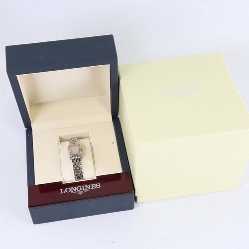 1032 - LONGINES - a lady's stainless steel Dolce Vita quartz wristwatch, ref. L5.158.0, circa 2015, pink mo... 