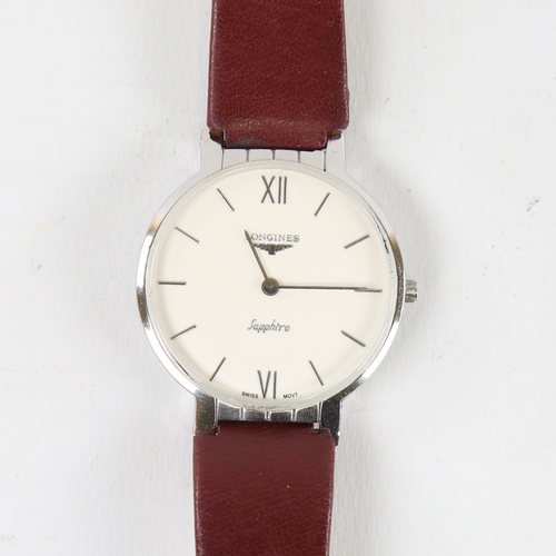 1034 - LONGINES - a stainless steel Sapphire quartz wristwatch, ref. 1680518, white dial with half-hourly R... 