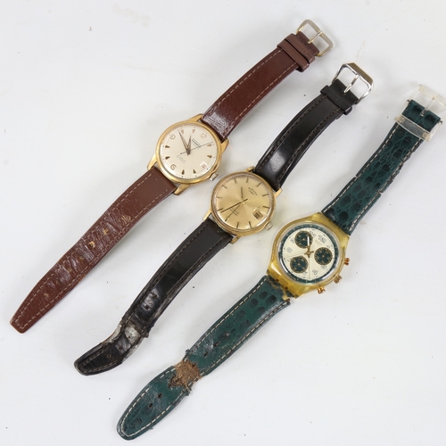 1042 - 3 Vintage wristwatches, comprising Swatch, Ramona automatic, and Rotary automatic, both automatics w... 