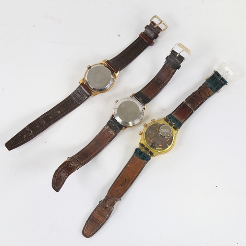 1042 - 3 Vintage wristwatches, comprising Swatch, Ramona automatic, and Rotary automatic, both automatics w... 