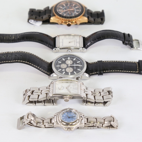 1043 - 5 modern designer quartz wristwatches, including GC, Michael Kors, Guess and Emporio Armani, only Ar... 