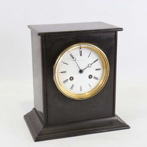 1047 - A 19th century French slate-cased 8-day mantel clock, by A Brocot & Delettrez of Rue Charlot N62 of ... 