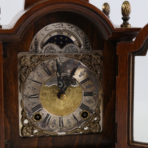 1051 - A Georgian style reproduction walnut-cased 8-day dome-top bracket clock, by Warmink Wuba, brass and ... 