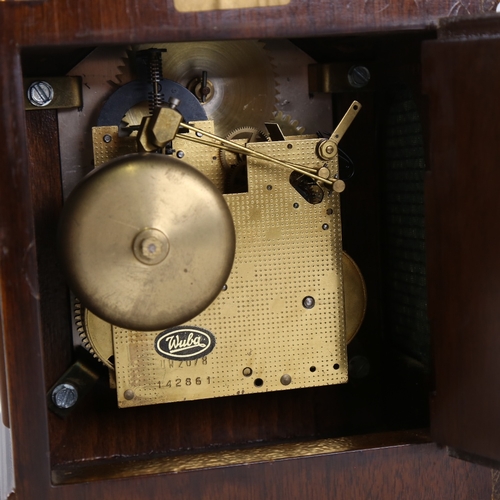 1051 - A Georgian style reproduction walnut-cased 8-day dome-top bracket clock, by Warmink Wuba, brass and ... 