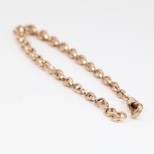 1107 - An Antique 9ct gold graduated fancy link Albert chain necklace, with dog clip, overall length 33cm, ... 