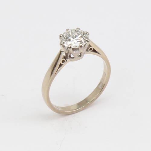 1108 - An 18ct gold 1.05ct solitaire diamond ring, modern round brilliant-cut diamond within plain 8-claw s... 