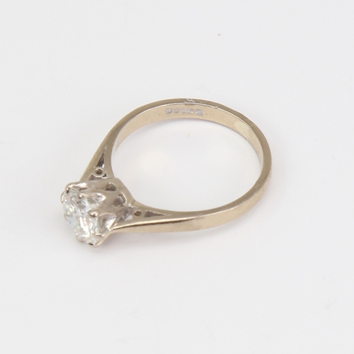 1108 - An 18ct gold 1.05ct solitaire diamond ring, modern round brilliant-cut diamond within plain 8-claw s... 