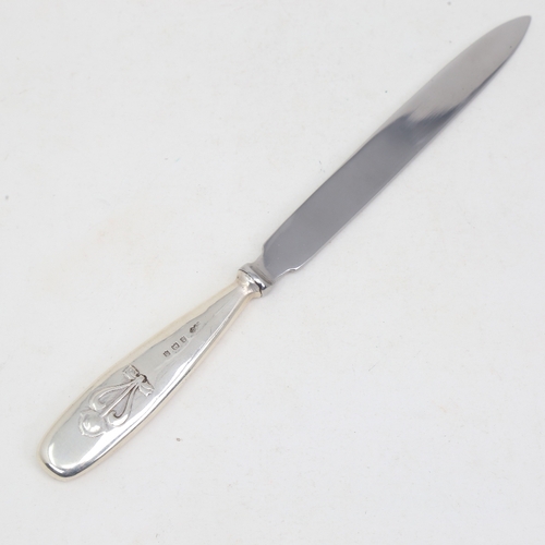 1125 - A Liberty & Co Edwardian Art Nouveau silver-handled paper knife, possibly designed by Archibald Knox... 