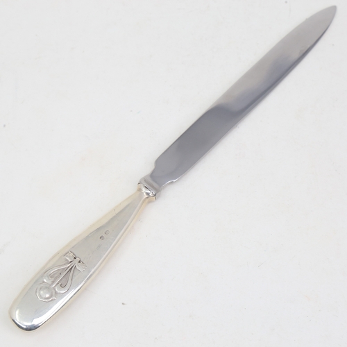 1125 - A Liberty & Co Edwardian Art Nouveau silver-handled paper knife, possibly designed by Archibald Knox... 