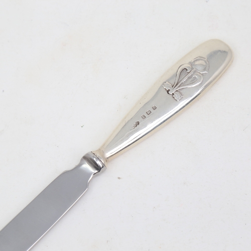 1125 - A Liberty & Co Edwardian Art Nouveau silver-handled paper knife, possibly designed by Archibald Knox... 