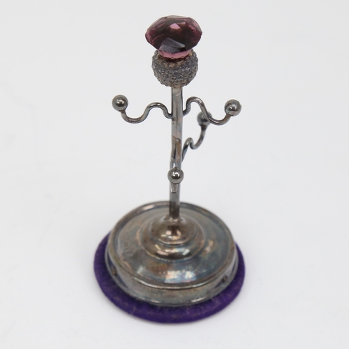 1128 - An Edwardian novelty silver 4-branch thistle dressing table ring stand, by Adie & Lovekin Ltd, hallm... 