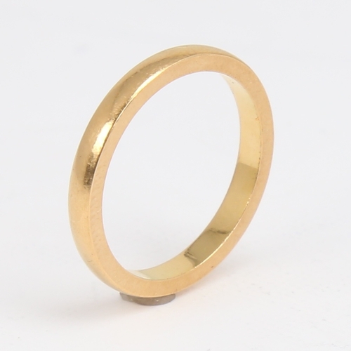 1163 - An early 20th century 22ct gold wedding band ring, makers marks HS, hallmarks Birmingham 1931, band ... 