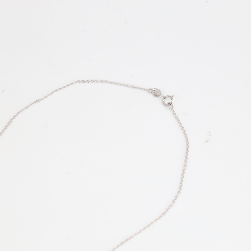 1195 - A modern 9ct white gold diamond initial P pendant necklace, set with old-cut diamonds, total diamond... 