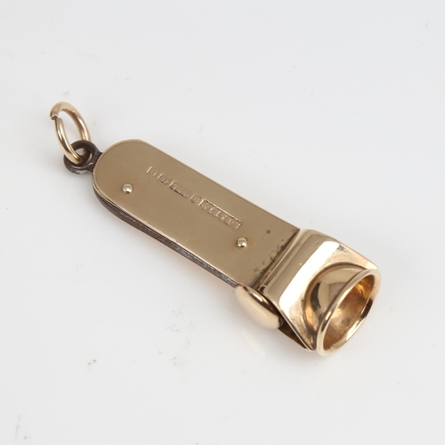 1225 - An early 20th century 9ct gold cigar cutter fob, by S Blanckensee & Sons Ltd, hallmarks Birmingham 1... 