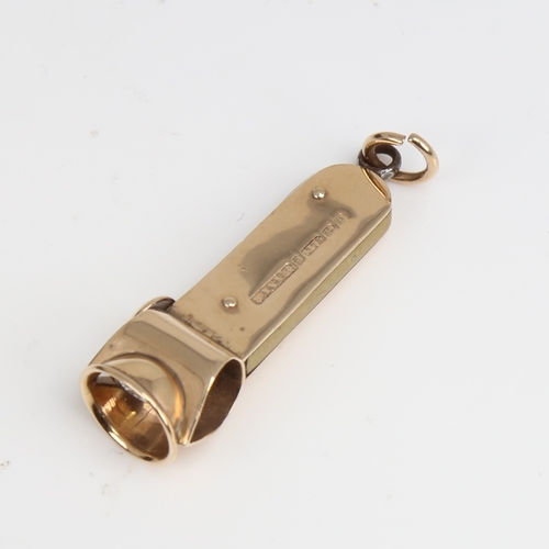 1225 - An early 20th century 9ct gold cigar cutter fob, by S Blanckensee & Sons Ltd, hallmarks Birmingham 1... 