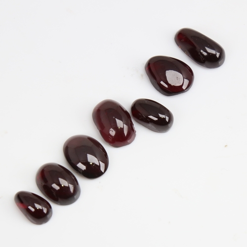 1265 - A group of unmounted cabochon garnets, approx 63.8ct total, largest length 17.6mm, 12.8g total (7)