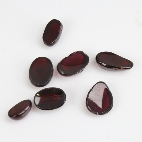 1265 - A group of unmounted cabochon garnets, approx 63.8ct total, largest length 17.6mm, 12.8g total (7)