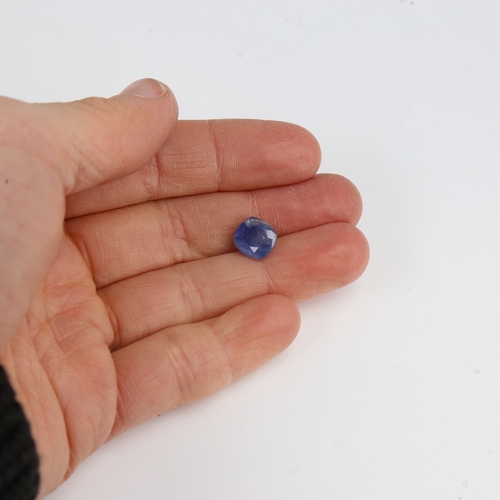 1272 - A 3.51ct unmounted cushion-cut sapphire, dimensions: 9.07mm x 8.18mm x 4.85mm, some indications of t... 