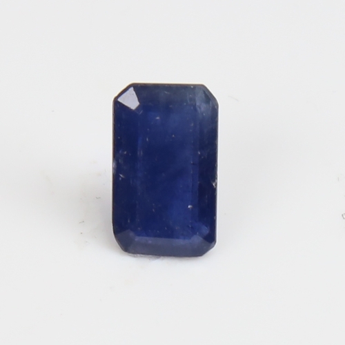 1273 - A 3.73ct unmounted rectangular step-cut Kenyan sapphire, dimensions: 12.14mm x 7.30mm x 3.31mm, no i... 