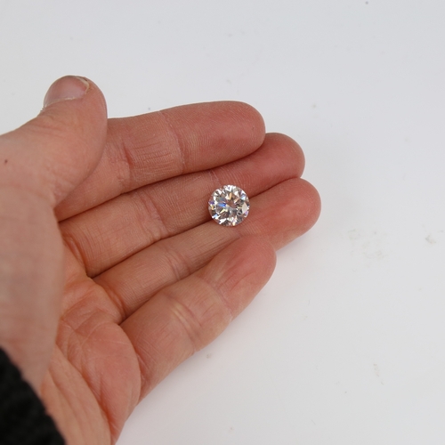 1283 - A 3.15ct unmounted round brilliant-cut moissanite, dimensions: 9.50mm x 5.50mm, with GLI card Certif... 