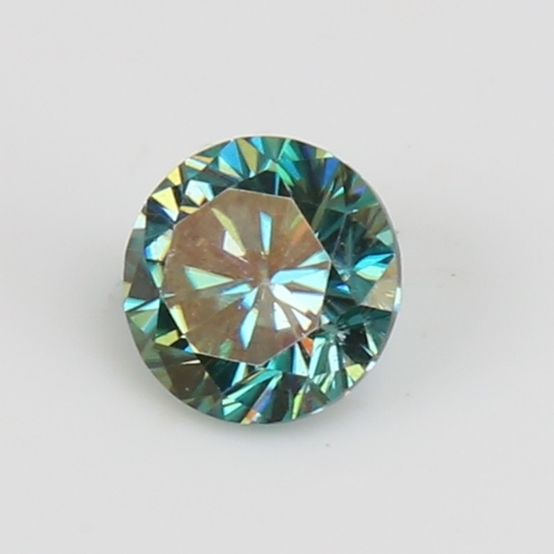 1284 - A 2.60ct unmounted round brilliant-cut blue moissanite, dimensions: 8.70mm x 6.00mm, with GLI card C... 