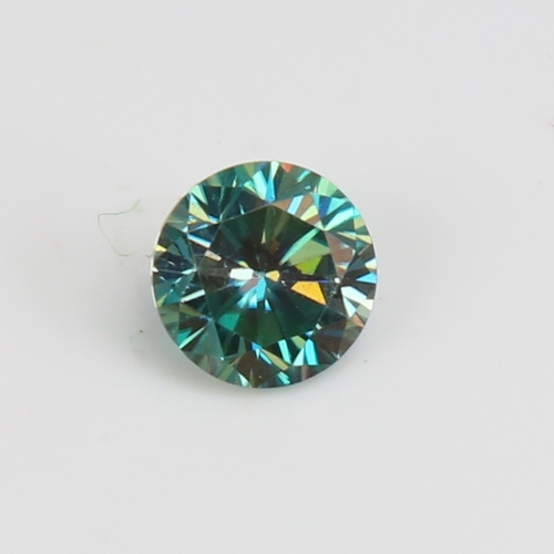 1284 - A 2.60ct unmounted round brilliant-cut blue moissanite, dimensions: 8.70mm x 6.00mm, with GLI card C... 