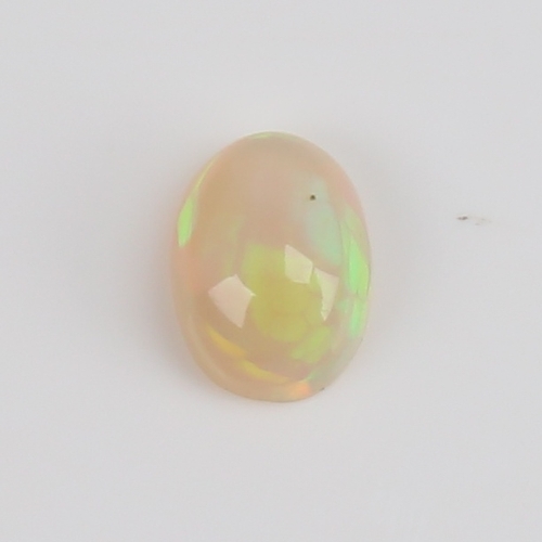 1285 - A 1.54ct unmounted oval cabochon white opal, dimensions: 9.11mm x 6.96mm x 4.55mm, 0.32g, with GJSPC... 