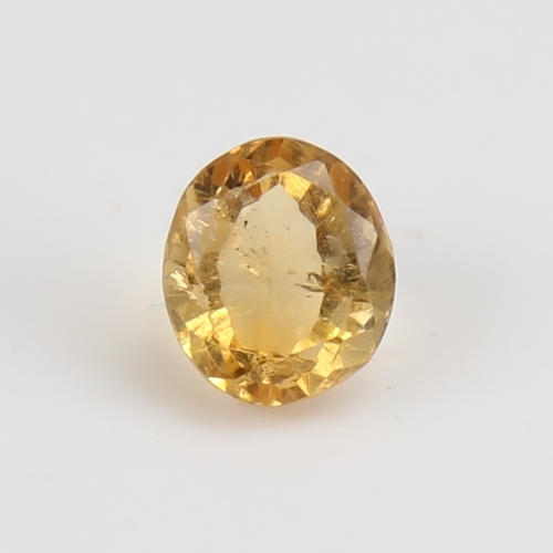 1286 - A 2.78ct unmounted oval mixed-cut Madeira yellow citrine, dimensions: 9.51m  x 8.26mm x 6.04mm, 0.56... 