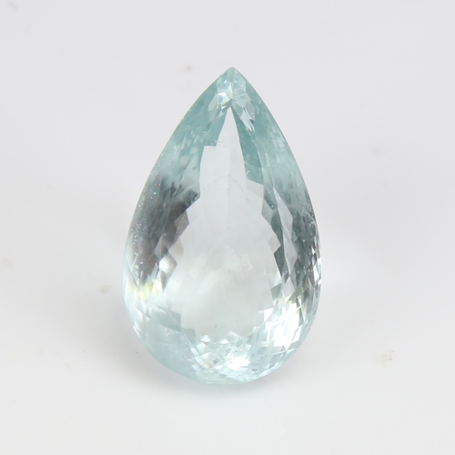 1291 - A 67.51ct unmounted pear-cut aquamarine, dimensions: 34.14mm x 21.41mm x 15.32mm, 13.52g, with IGITL... 