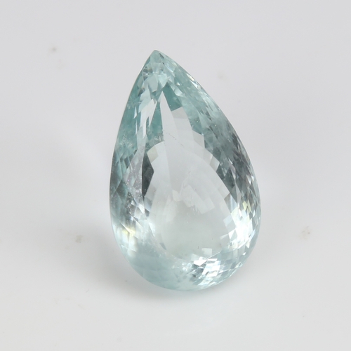 1291 - A 67.51ct unmounted pear-cut aquamarine, dimensions: 34.14mm x 21.41mm x 15.32mm, 13.52g, with IGITL... 