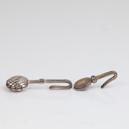 1449 - 2 silver napkin clips, including shell design, makers include G E Walton & Co Ltd with hallmarks Bir... 