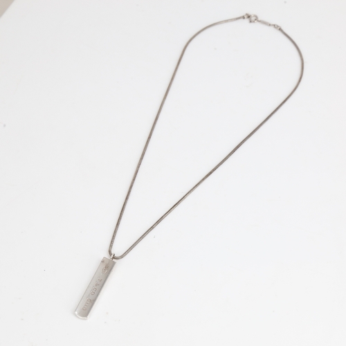 1474 - ELSA PERETTI for TIFFANY & CO - a sterling silver ingot pendant necklace, stamped 2001, with origina... 