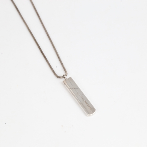 1474 - ELSA PERETTI for TIFFANY & CO - a sterling silver ingot pendant necklace, stamped 2001, with origina... 