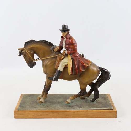 436 - A cold painted table lighter / striker in the form of Dick Turpin on horseback