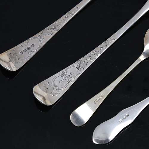 1488 - A pair of George III silver berry spoons, no maker's marks, hallmarks London 1789, length 23cm, 3.8o... 